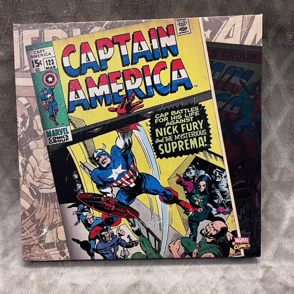 Captain America  #123 From 1970 Marvel Mounted Canvas Print